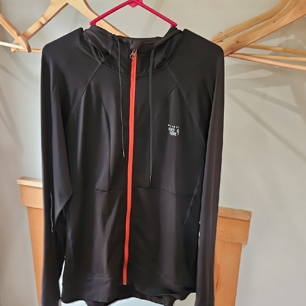 Mountain Hardwear Grey Hooded Jacket with Orange Accent